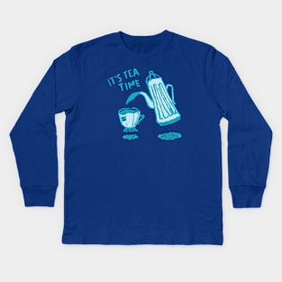 Its Tea Time Kids Long Sleeve T-Shirt